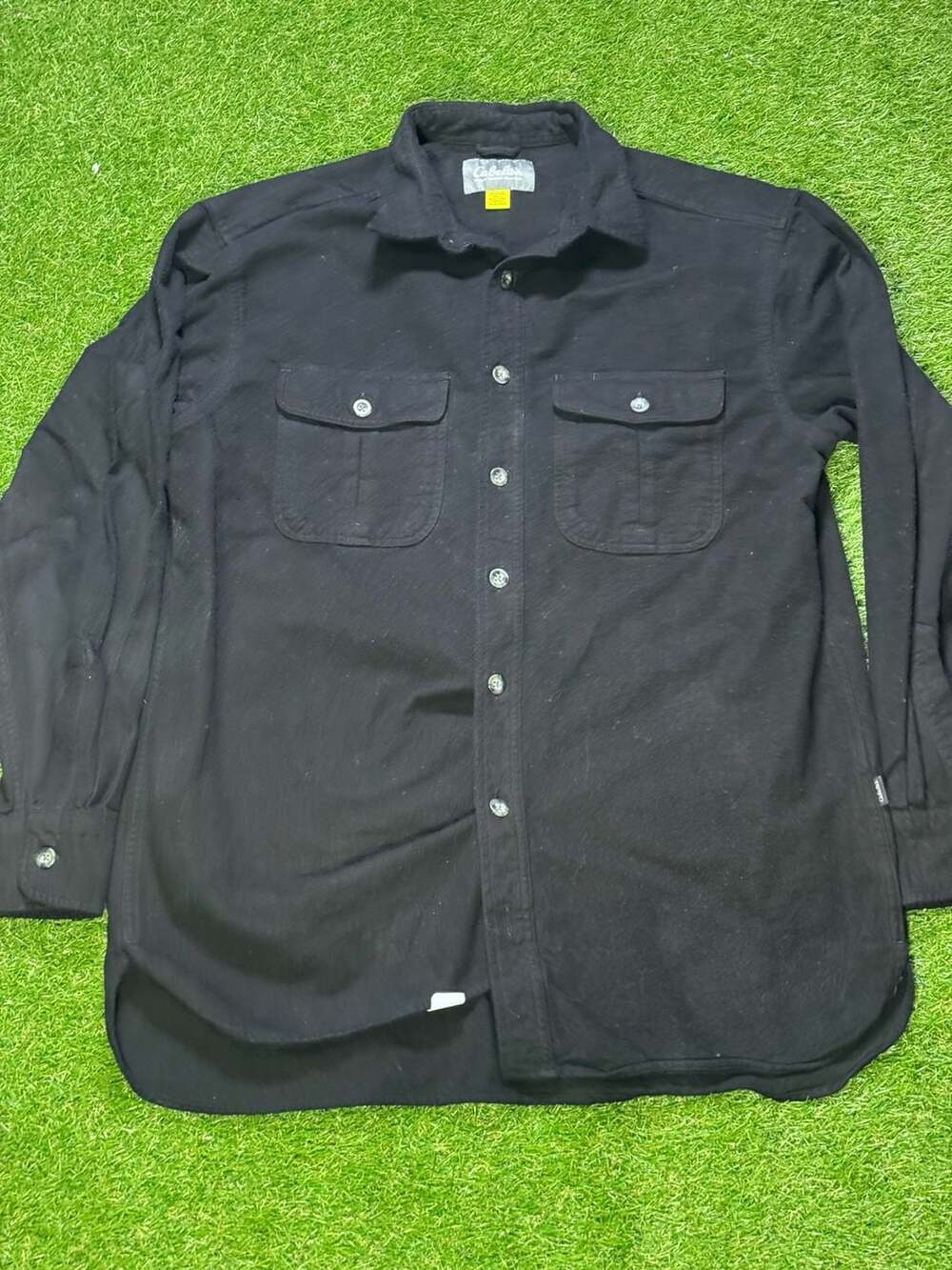 Cabela's Men's Long Sleeve Button-Down Flannel Shirt Black Size L Tall